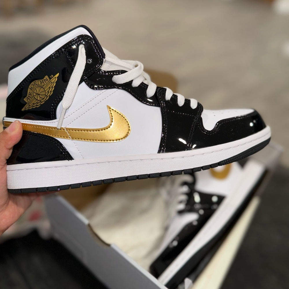Nike Air Jordan Black and Gold Sneakers